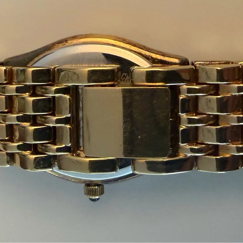 Gold Tone Women's Swiss Watch with Clear Crystal Accents